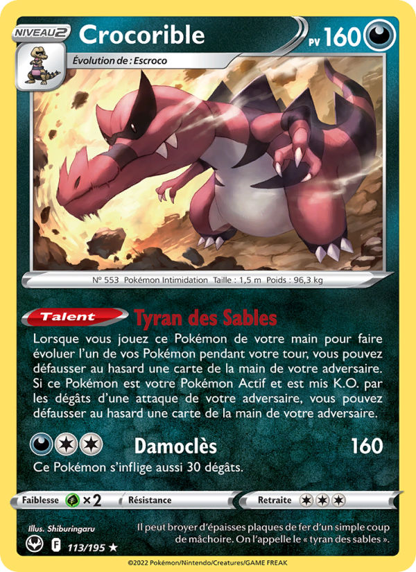 Crocorible 113 — Silver Tempest (French Pokémon TCG card)