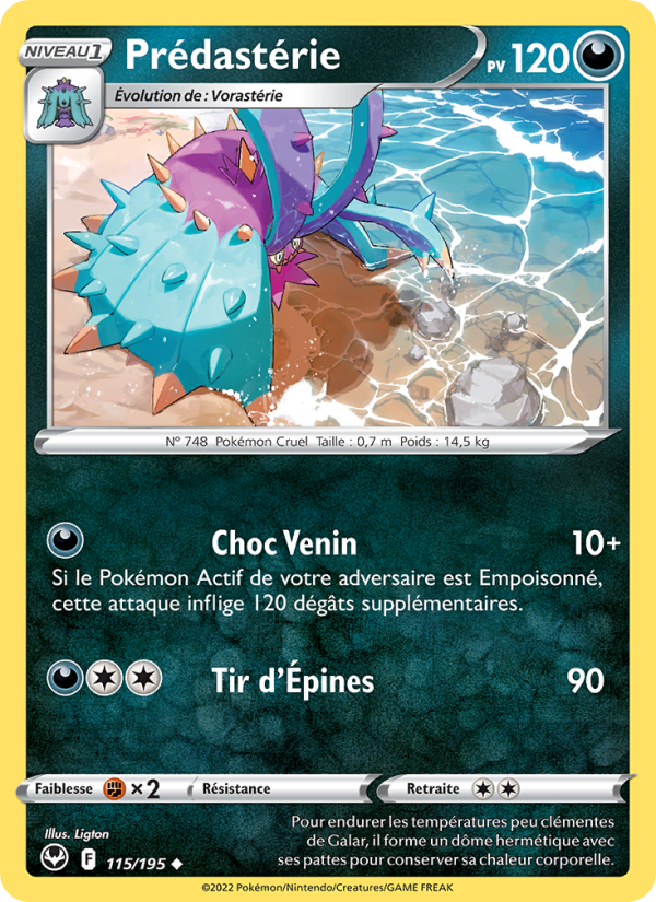 Prédastérie 115 — Silver Tempest (French Pokémon TCG card)