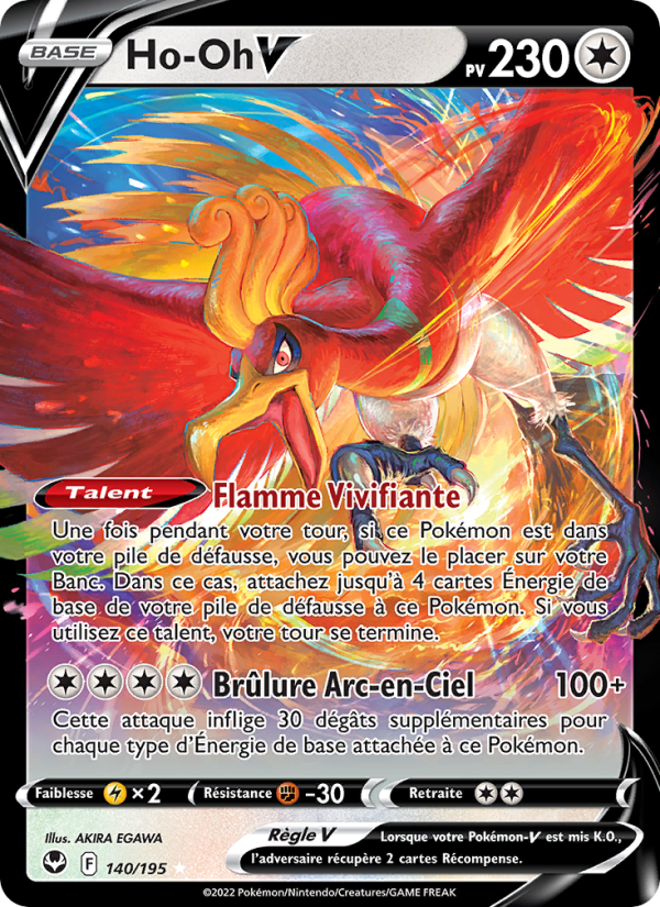 Ho-Oh V 140 — Silver Tempest (French Pokémon TCG card)