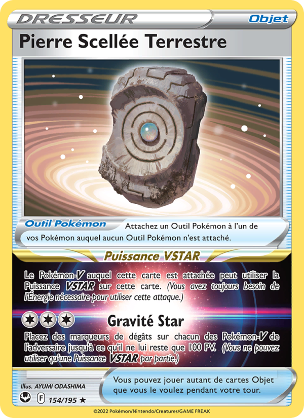 Pierre Scellée Terrestre 154 — Silver Tempest (French Pokémon TCG card)