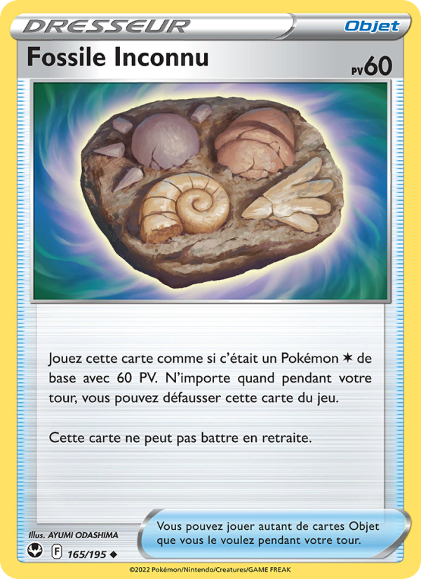 Fossile Inconnu 165 — Silver Tempest (French Pokémon TCG card)