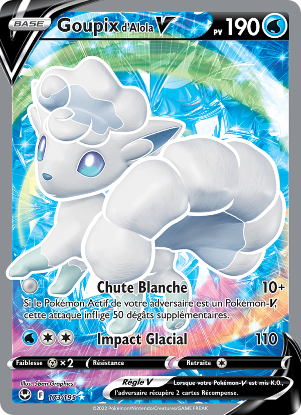 Goupix d'Alola V 173 — Silver Tempest (French Pokémon TCG card)