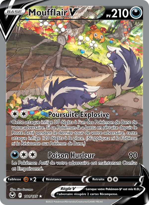 Moufflair V 181 — Silver Tempest (French Pokémon TCG card)