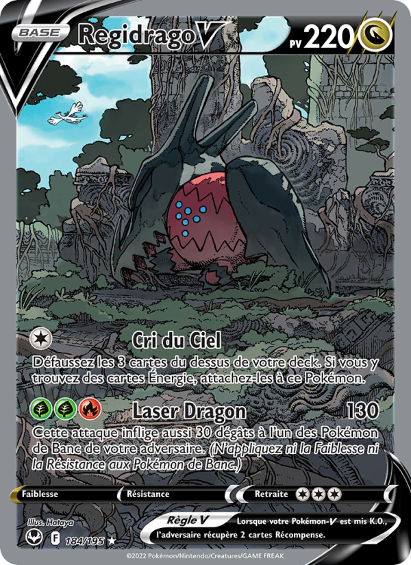 Regidrago V 184 — Silver Tempest (French Pokémon TCG card)