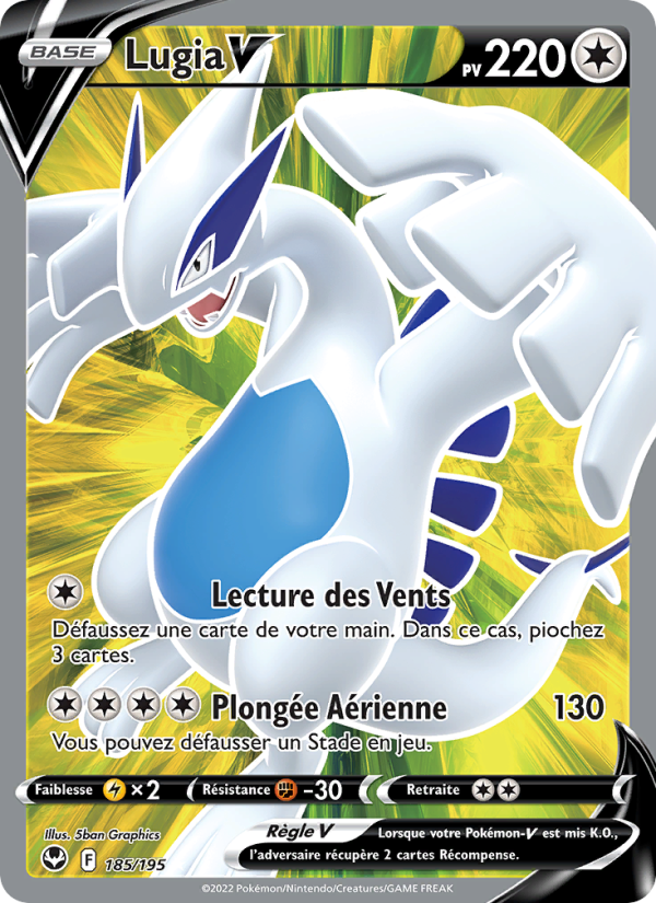 Lugia V 185 — Silver Tempest (French Pokémon TCG card)