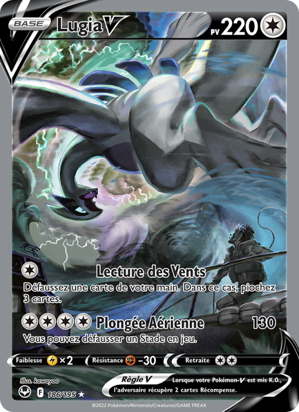 Lugia V 186 — Silver Tempest (French Pokémon TCG card)