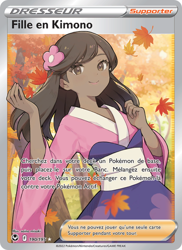 Fille en Kimono 190 — Silver Tempest (French Pokémon TCG card)