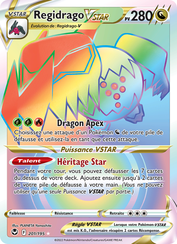 Regidrago VSTAR 201 — Silver Tempest (French Pokémon TCG card)