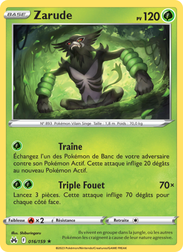 Zarude 016 — Zenit der Könige (French Pokémon TCG card)