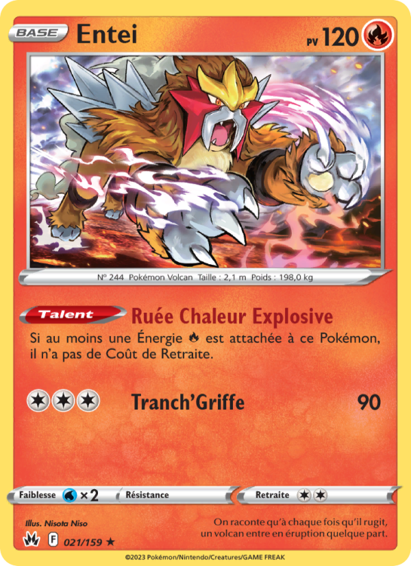 Entei 021 — Zenit der Könige (French Pokémon TCG card)