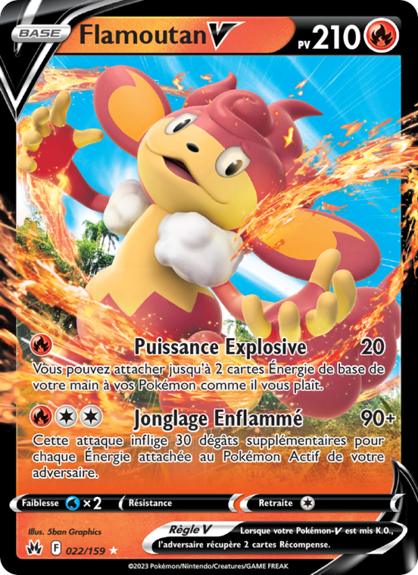 Flamoutan V 022 — Zenit der Könige (French Pokémon TCG card)