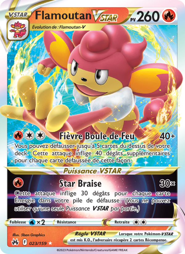Flamoutan VSTAR 023 — Zenit der Könige (French Pokémon TCG card)