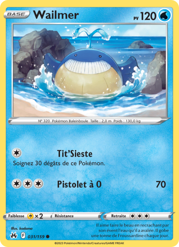 Wailmer 031 — Zenit der Könige (French Pokémon TCG card)
