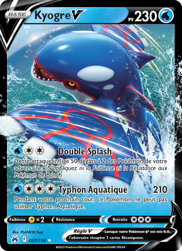 Kyogre V 037 — Zenit der Könige (French Pokémon TCG card)