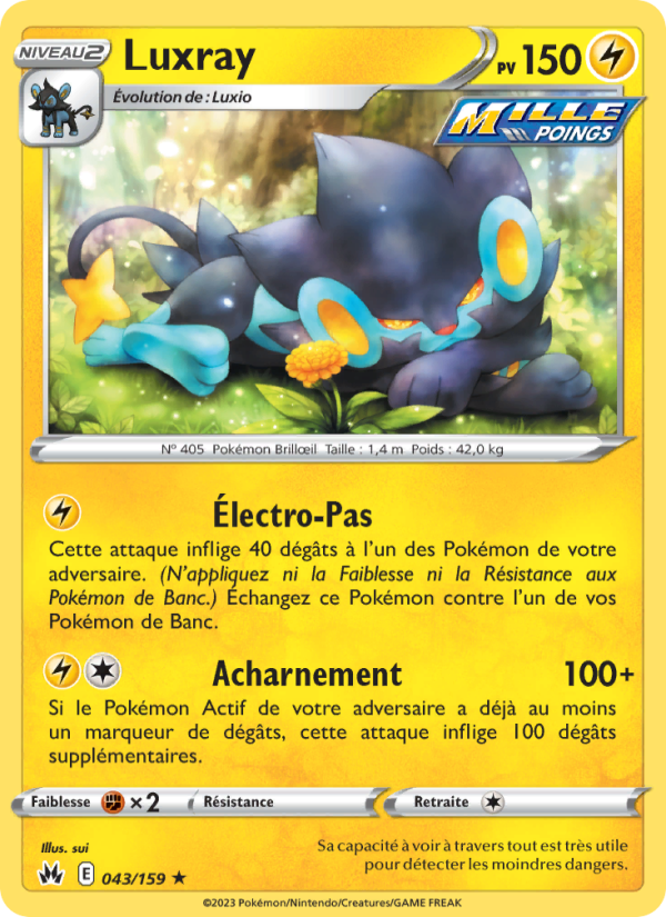 Luxray 043 — Zenit der Könige (French Pokémon TCG card)