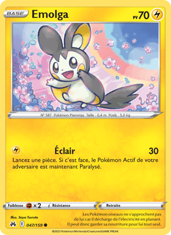 Emolga 047 — Zenit der Könige (French Pokémon TCG card)