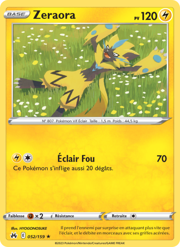Zeraora 052 — Zenit der Könige (French Pokémon TCG card)