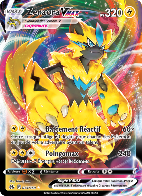 Zeraora VMAX 054 — Zenit der Könige (French Pokémon TCG card)