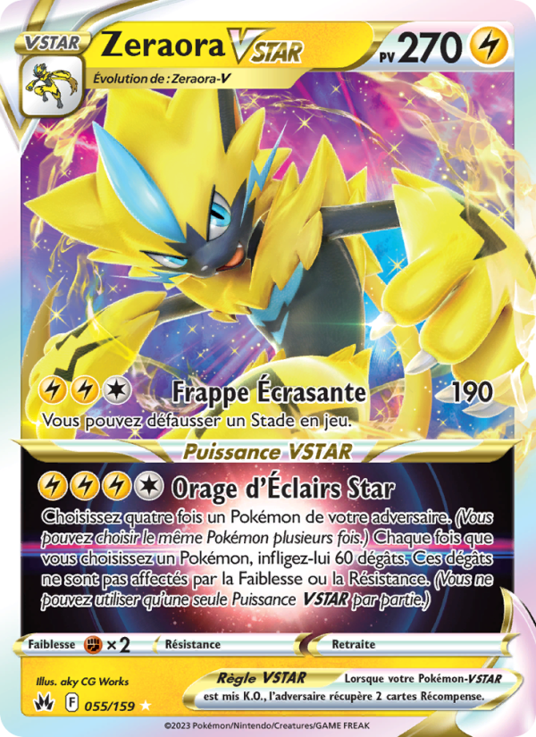 Zeraora VSTAR 055 — Zenit der Könige (French Pokémon TCG card)