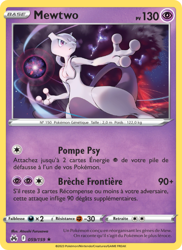 Mewtwo 059 — Zenit der Könige (French Pokémon TCG card)