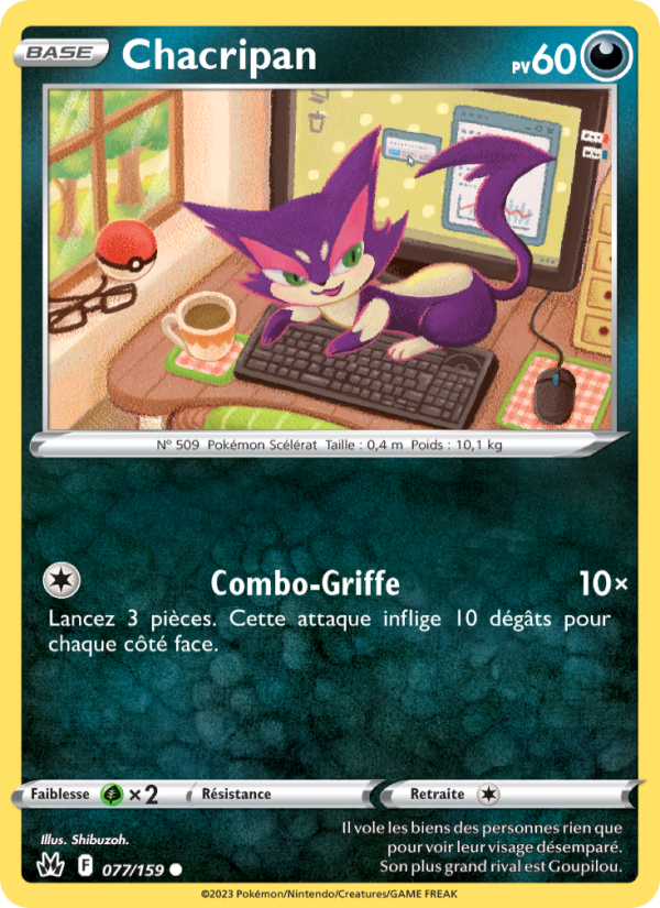 Chacripan 077 — Zenit der Könige (French Pokémon TCG card)