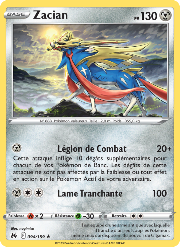 Zacian 094 — Zenit der Könige (French Pokémon TCG card)