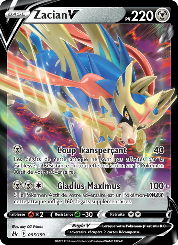 Zacian V 095 — Zenit der Könige (French Pokémon TCG card)