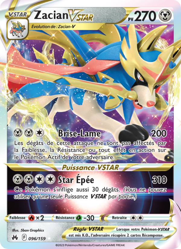 Zacian VSTAR 096 — Zenit der Könige (French Pokémon TCG card)