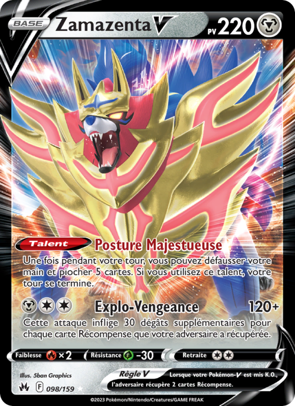 Zamazenta V 098 — Zenit der Könige (French Pokémon TCG card)