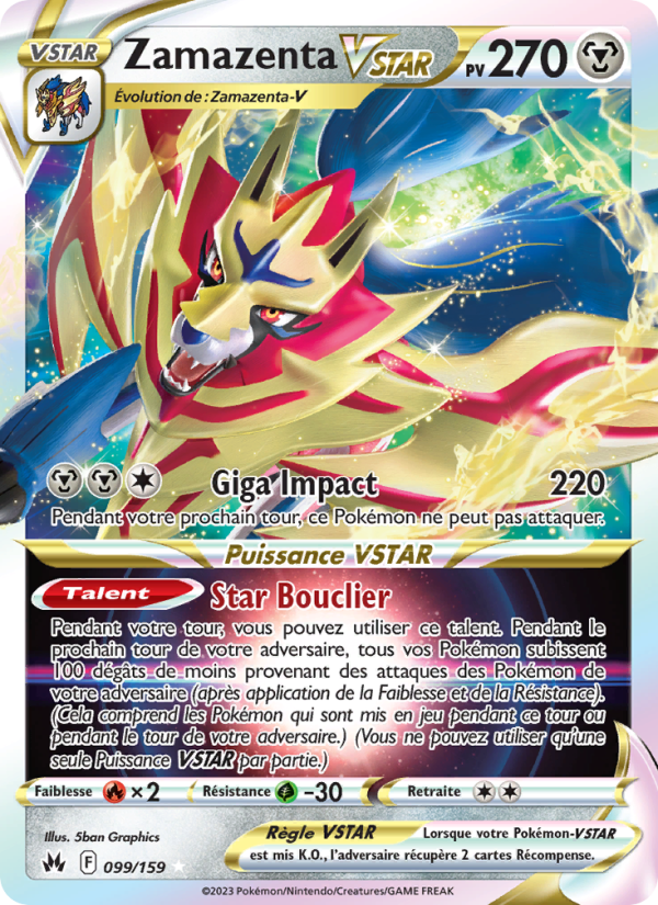 Zamazenta VSTAR 099 — Zenit der Könige (French Pokémon TCG card)