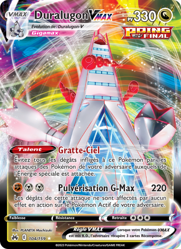 Duralugon VMAX 104 — Zenit der Könige (French Pokémon TCG card)