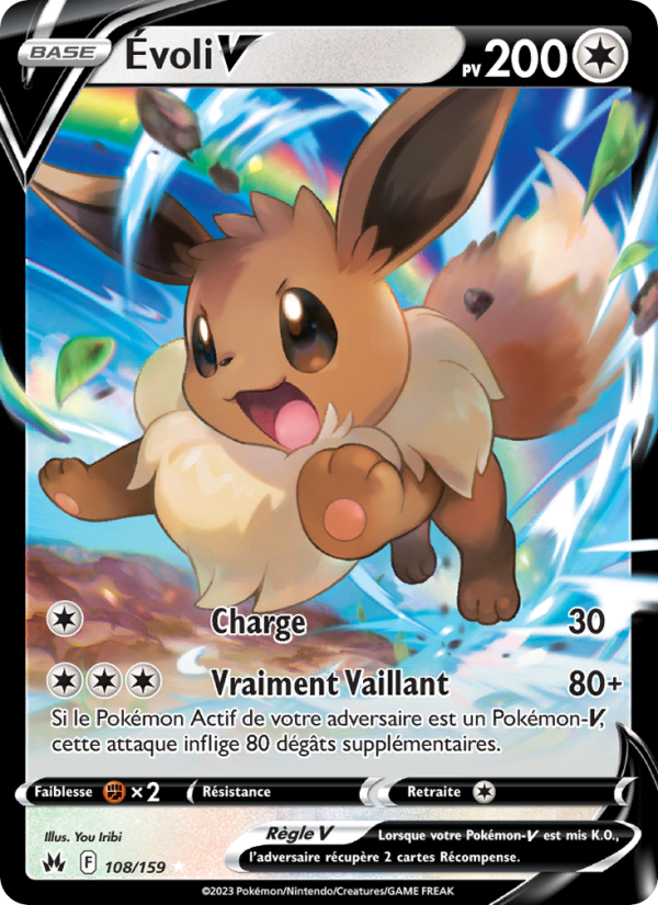 Évoli V 108 — Zenit der Könige (French Pokémon TCG card)