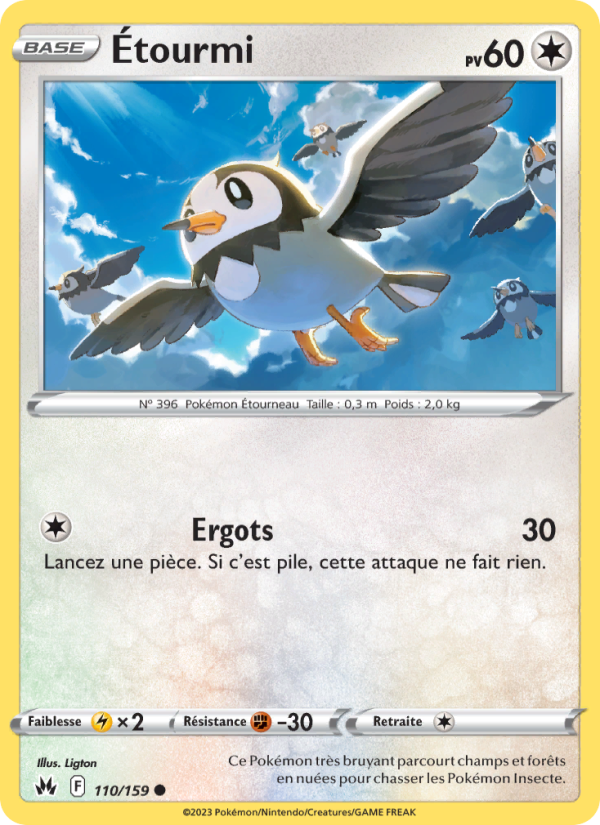 Étourmi 110 — Zenit der Könige (French Pokémon TCG card)