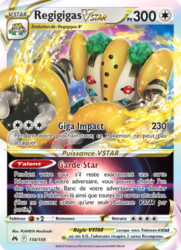 Regigigas VSTAR 114 — Zenit der Könige (French Pokémon TCG card)
