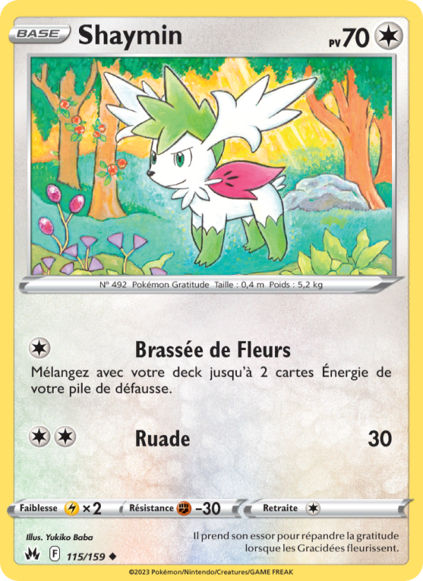 Shaymin 115 — Zenit der Könige (French Pokémon TCG card)