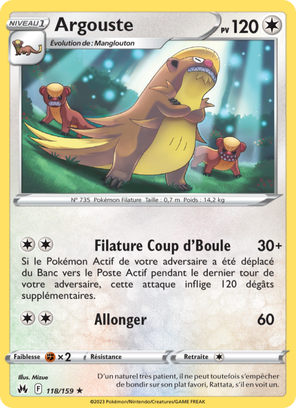 Argouste 118 — Zenit der Könige (French Pokémon TCG card)