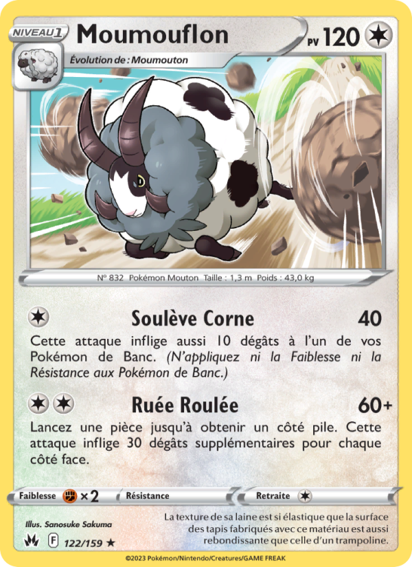 Moumouflon 122 — Zenit der Könige (French Pokémon TCG card)