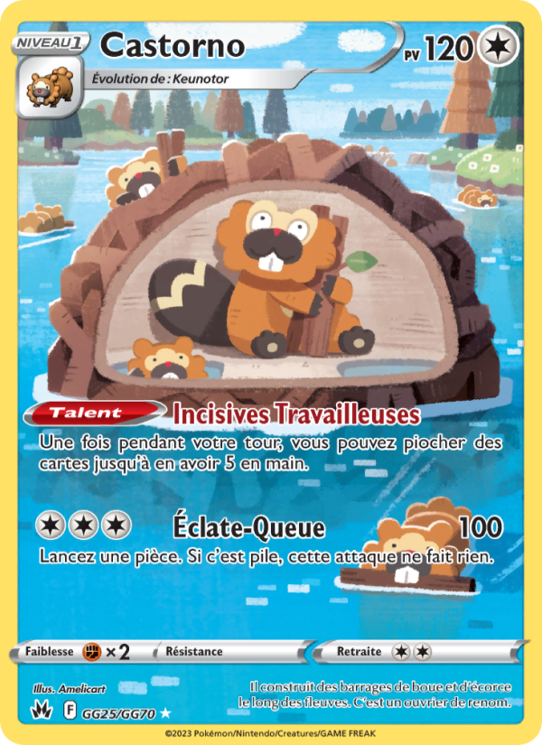 Castorno GG25 — Zenit der Könige (French Pokémon TCG card)