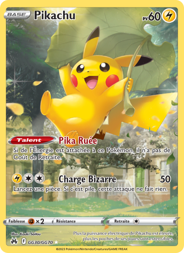 Pikachu GG30 — Zenit der Könige (French Pokémon TCG card)