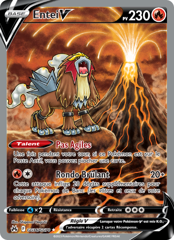 Entei V GG36 — Zenit der Könige (French Pokémon TCG card)