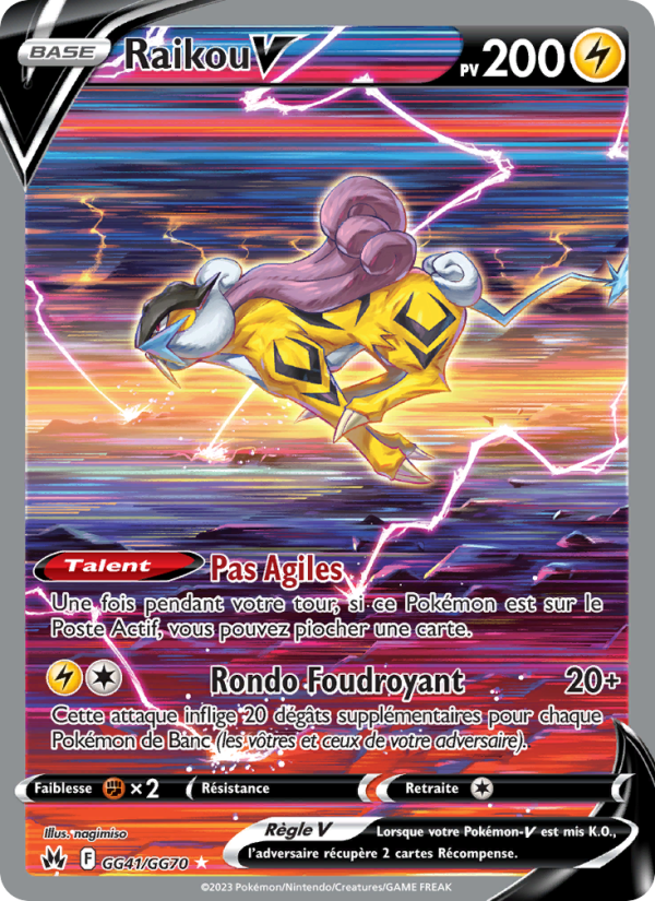 Raikou V GG41 — Zenit der Könige (French Pokémon TCG card)