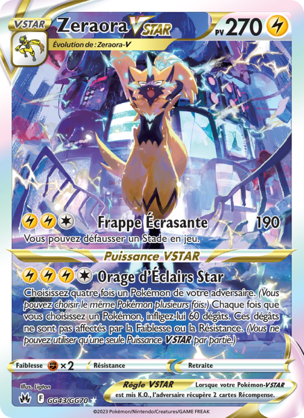Zeraora VSTAR GG43 — Zenit der Könige (French Pokémon TCG card)