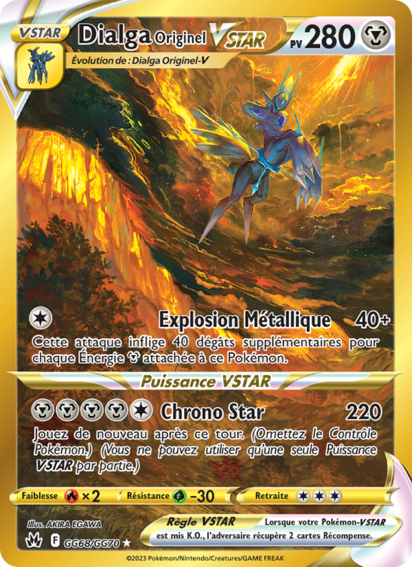 Dialga Originel VSTAR GG68 — Zenit der Könige (French Pokémon TCG card)
