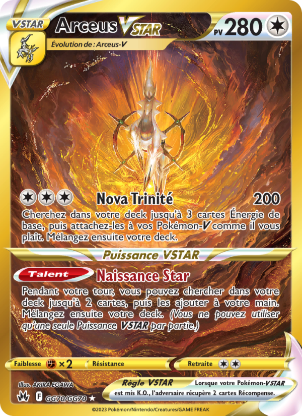 Arceus VSTAR GG70 — Zenit der Könige (French Pokémon TCG card)