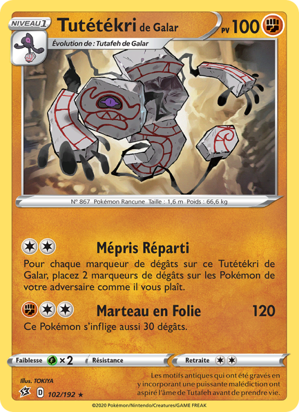 Tutétékri de Galar 102 — Rebel Clash (French Pokémon TCG card)