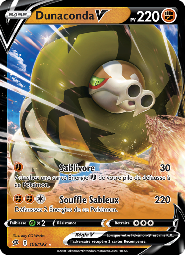 Dunaconda V 108 — Rebel Clash (French Pokémon TCG card)