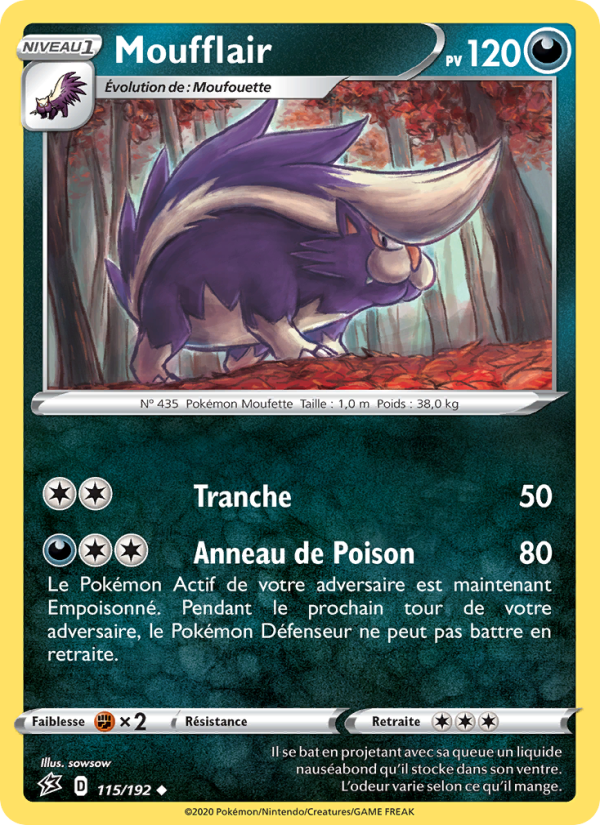 Moufflair 115 — Rebel Clash (French Pokémon TCG card)