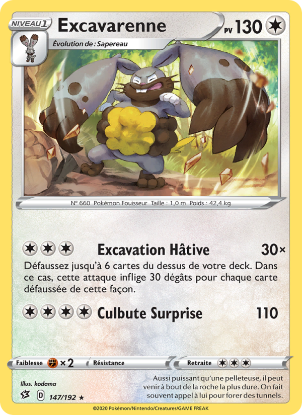 Excavarenne 147 — Rebel Clash (French Pokémon TCG card)