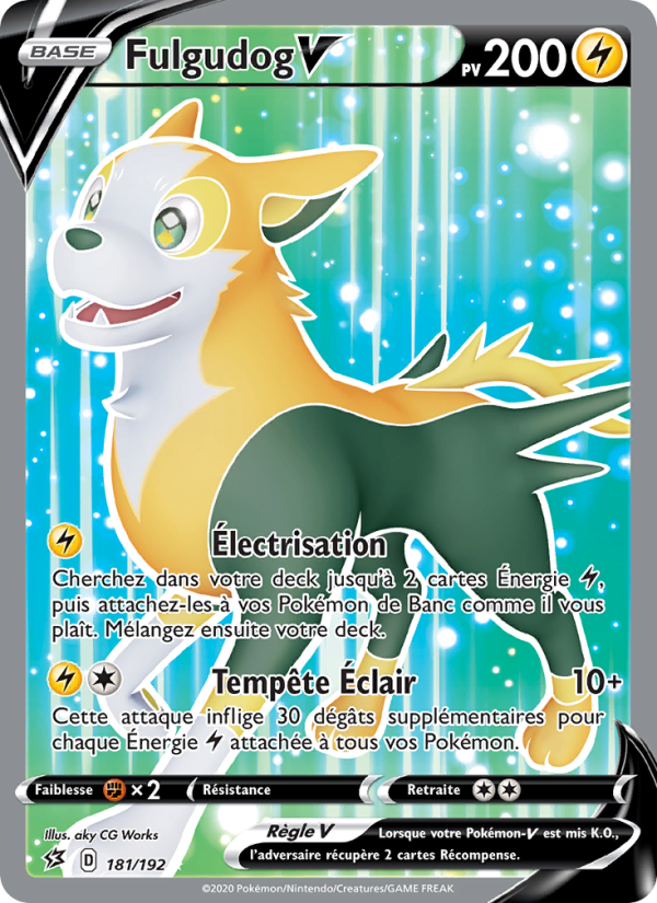 Fulgudog V 181 — Rebel Clash (French Pokémon TCG card)