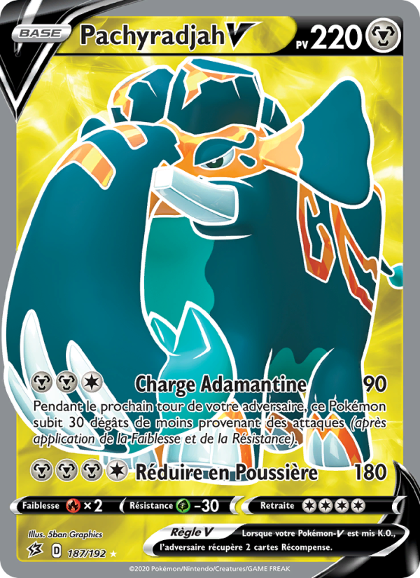 Pachyradjah V 187 — Rebel Clash (French Pokémon TCG card)